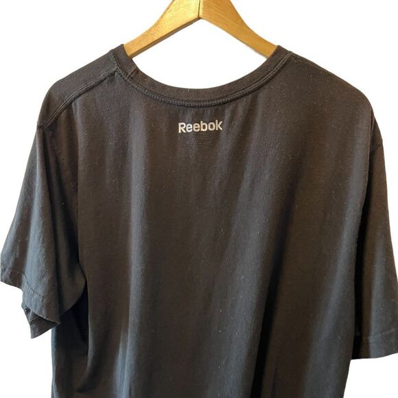 MENS REEBOK Black Logo Casual Short Sleeve Cotton Tee Shirt XL - Picture 4 of 8